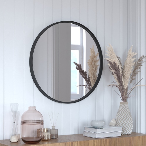 Wall Mount Shatterproof Round Accent Wall Mirror with Metal Frame - Bed  Bath & Beyond - 36552495